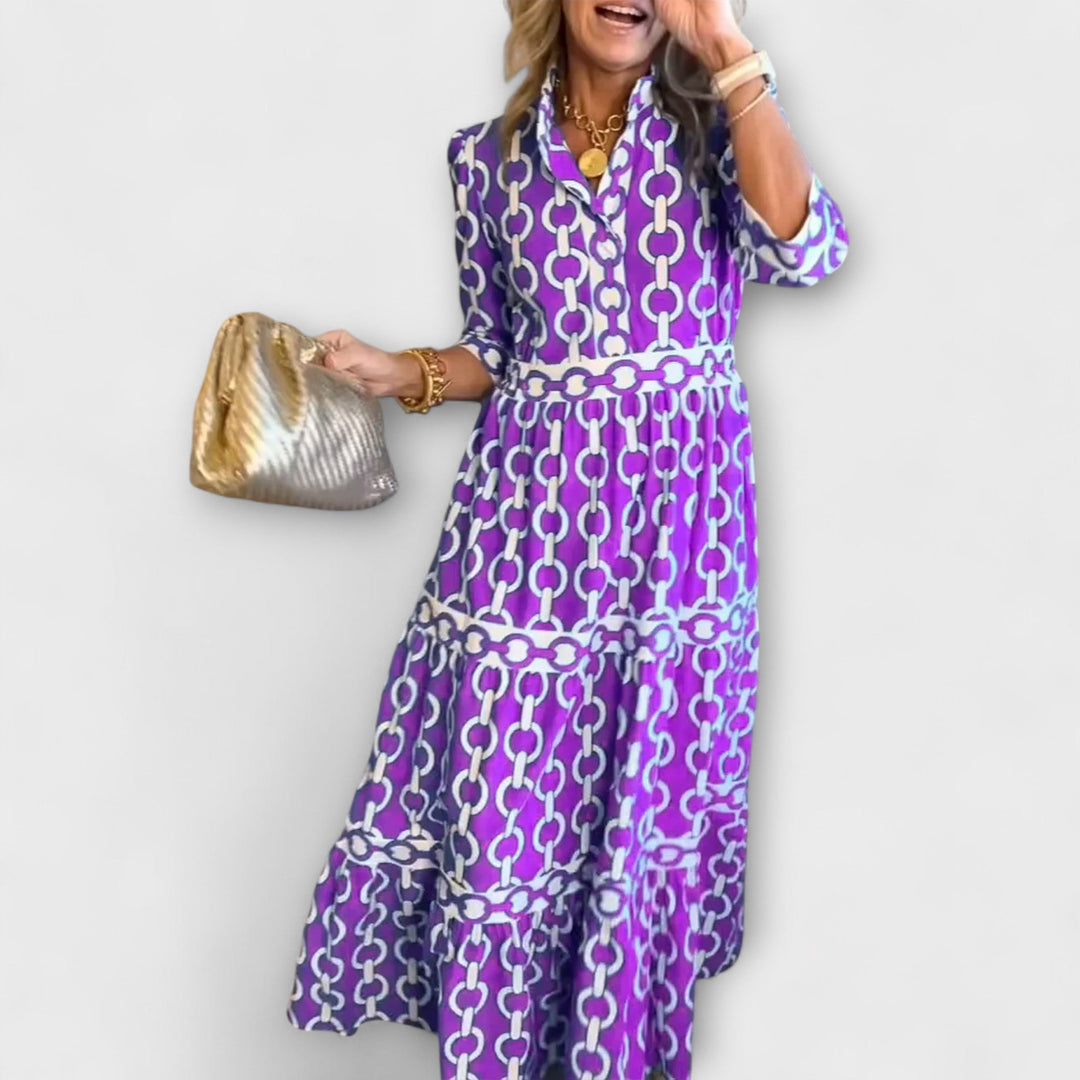 Kinga – Robe Midi avec Motif Chaîne