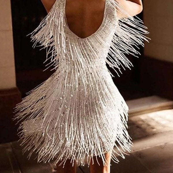 Dominika | Robe mini avec franges Glitz & Groove