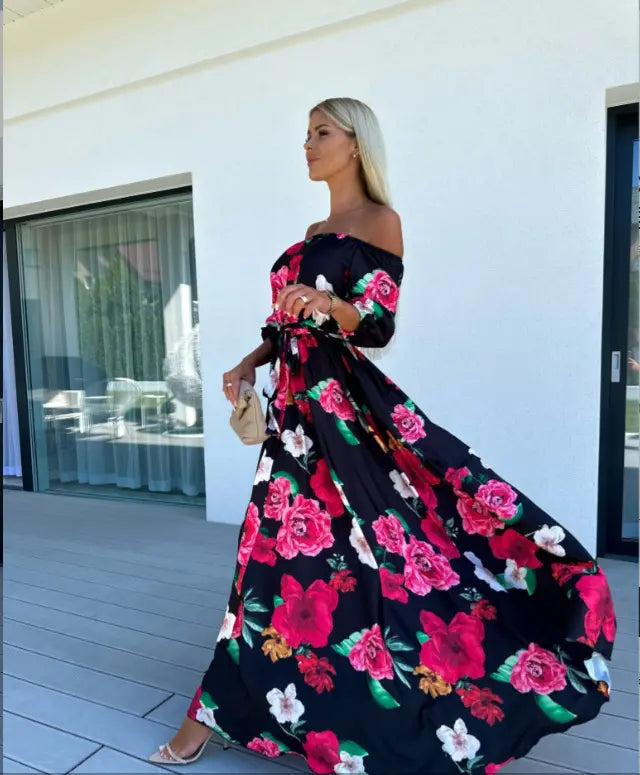 Karolina | Coastal Bloom Robe maxi