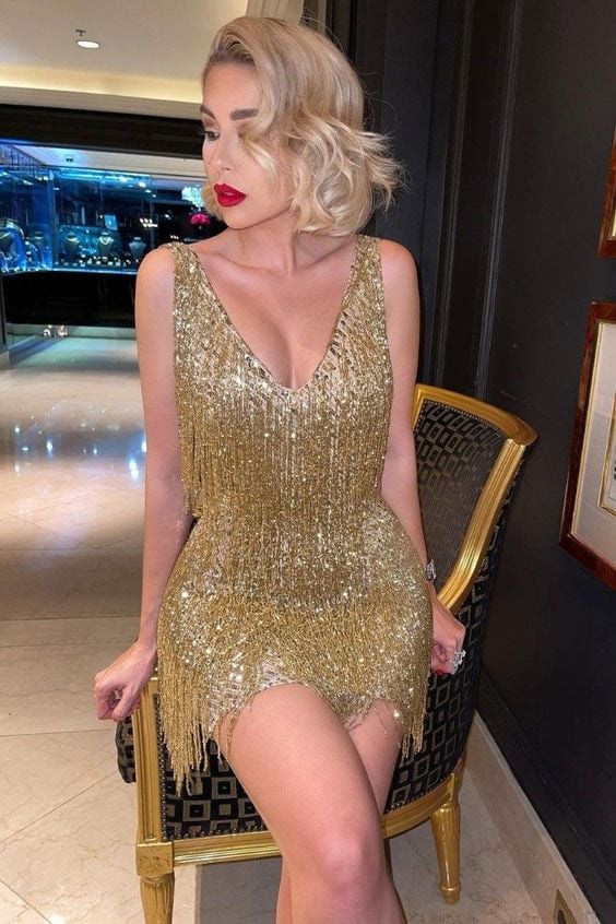 Dominika | Robe mini avec franges Glitz & Groove