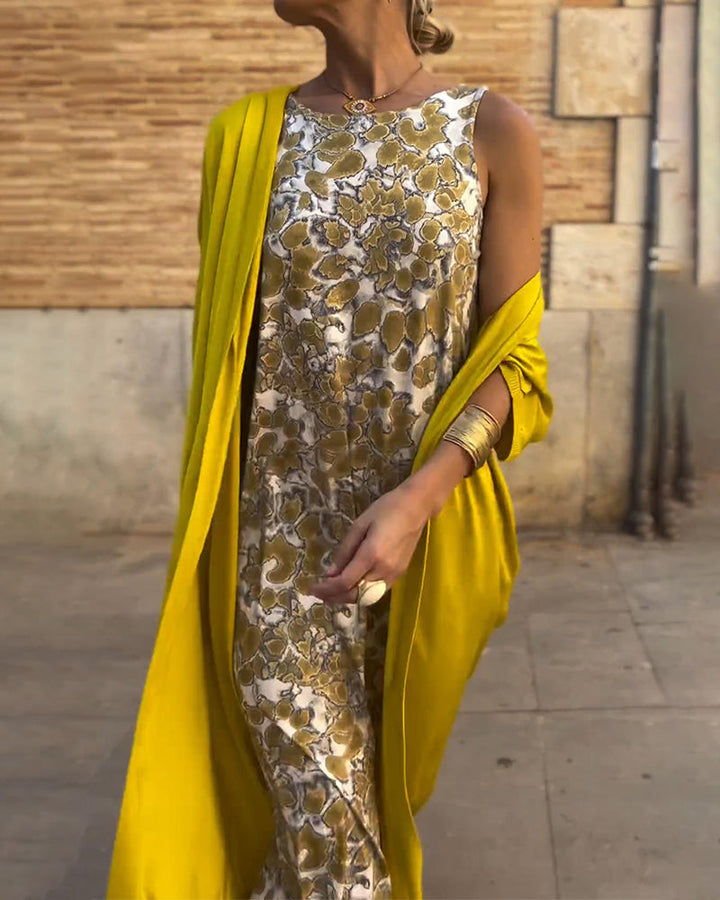 Bożena | Robe Longue Élégante avec Cardigan Ajusté