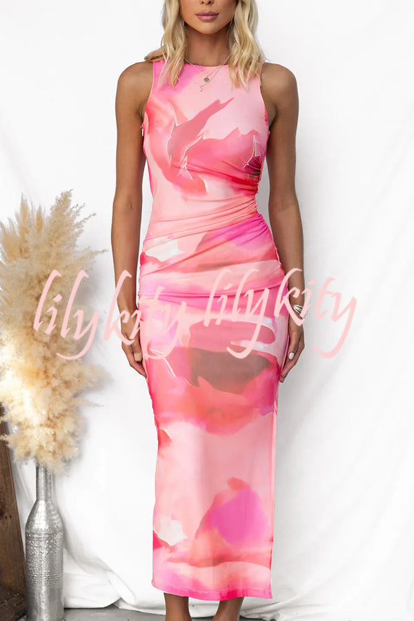 Zuzanna – Robe Maxi Fleurie avec Superposition en Tulle
