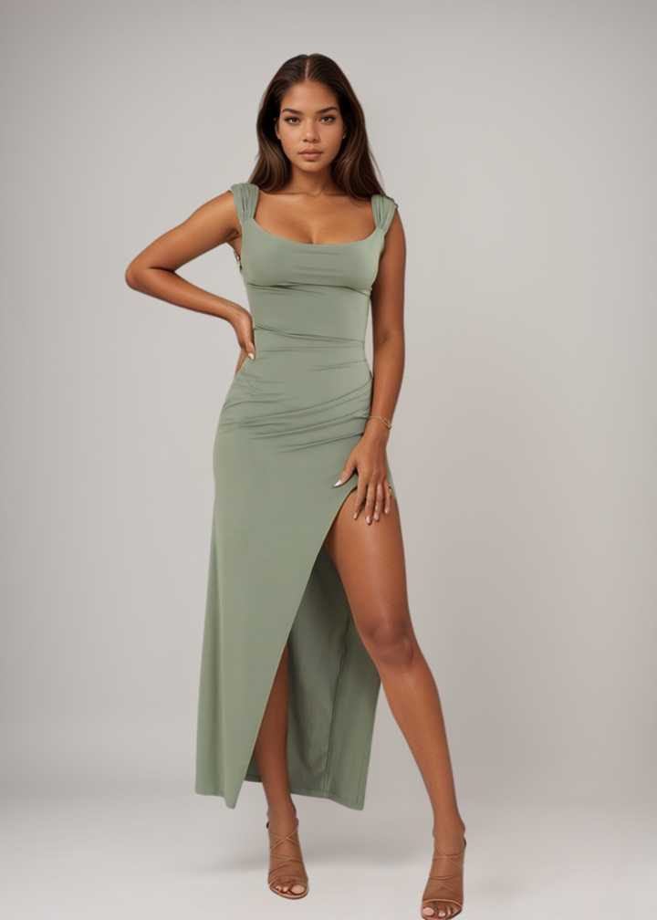 Zofia | Robe maxi avec fente à l'avant