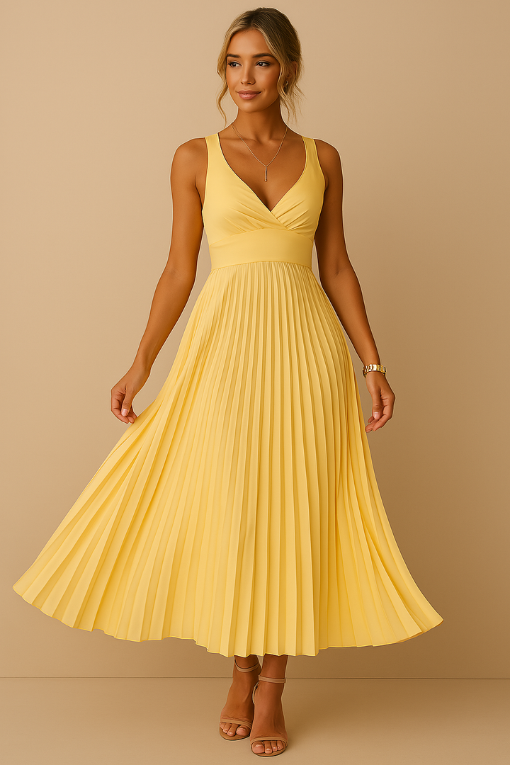 Liliana | Sunshine Robe midi plissée