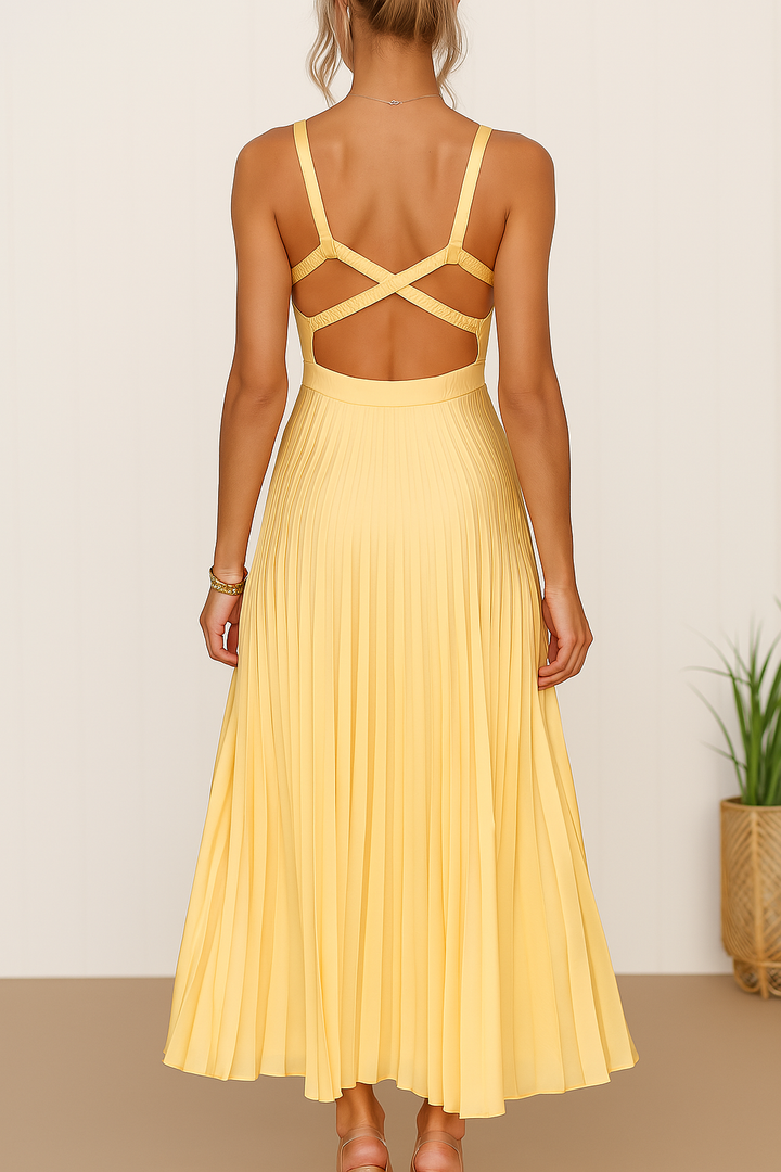 Liliana | Sunshine Robe midi plissée