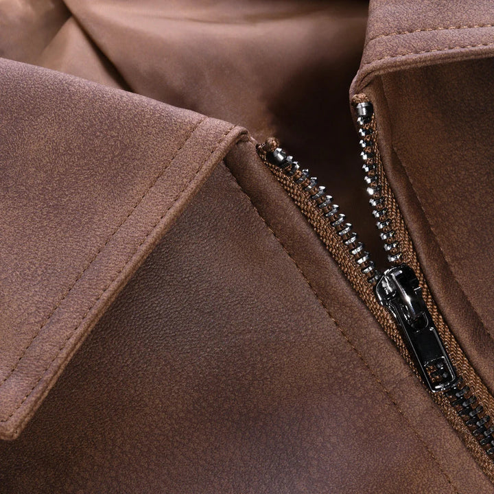 ROSSI ROMA™ | Veste en Cuir avec Fermeture Éclair