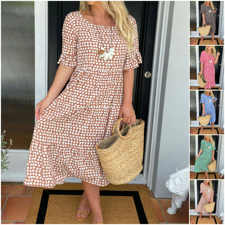 Gitte – Robe Midi Rétro de Style Vintage