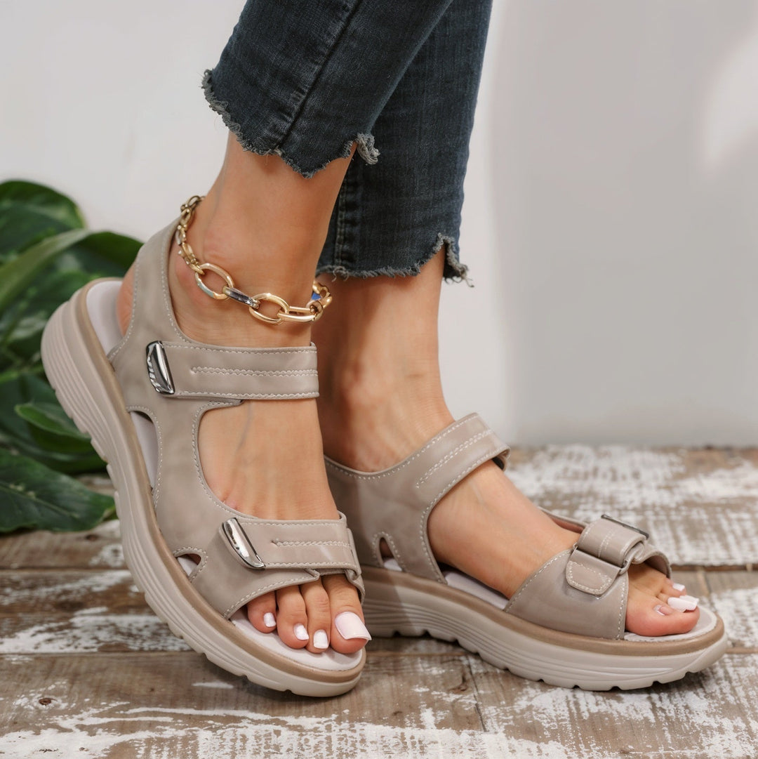 Nancy – Sandales Orthopédiques à Talon Wedge avec Sangles Réglables
