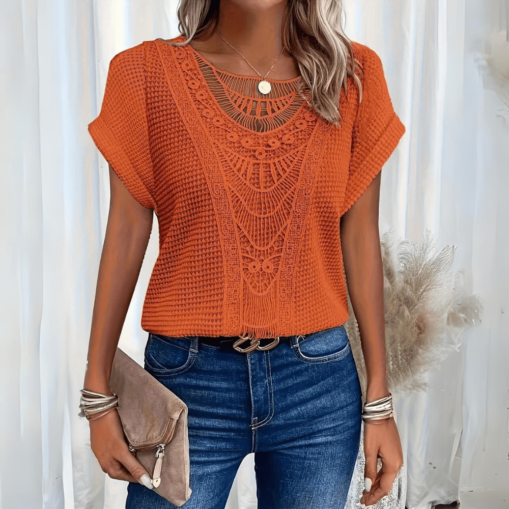 Kamila | Haut en Tricot avec Détail Ajouré