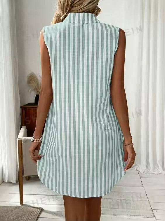Jagna | Robe chemise d'été élégante à rayures