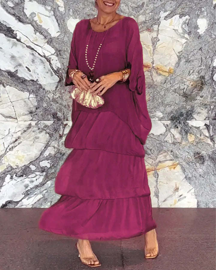 Dorota | Robe Maxi Boho avec Effet Superposé