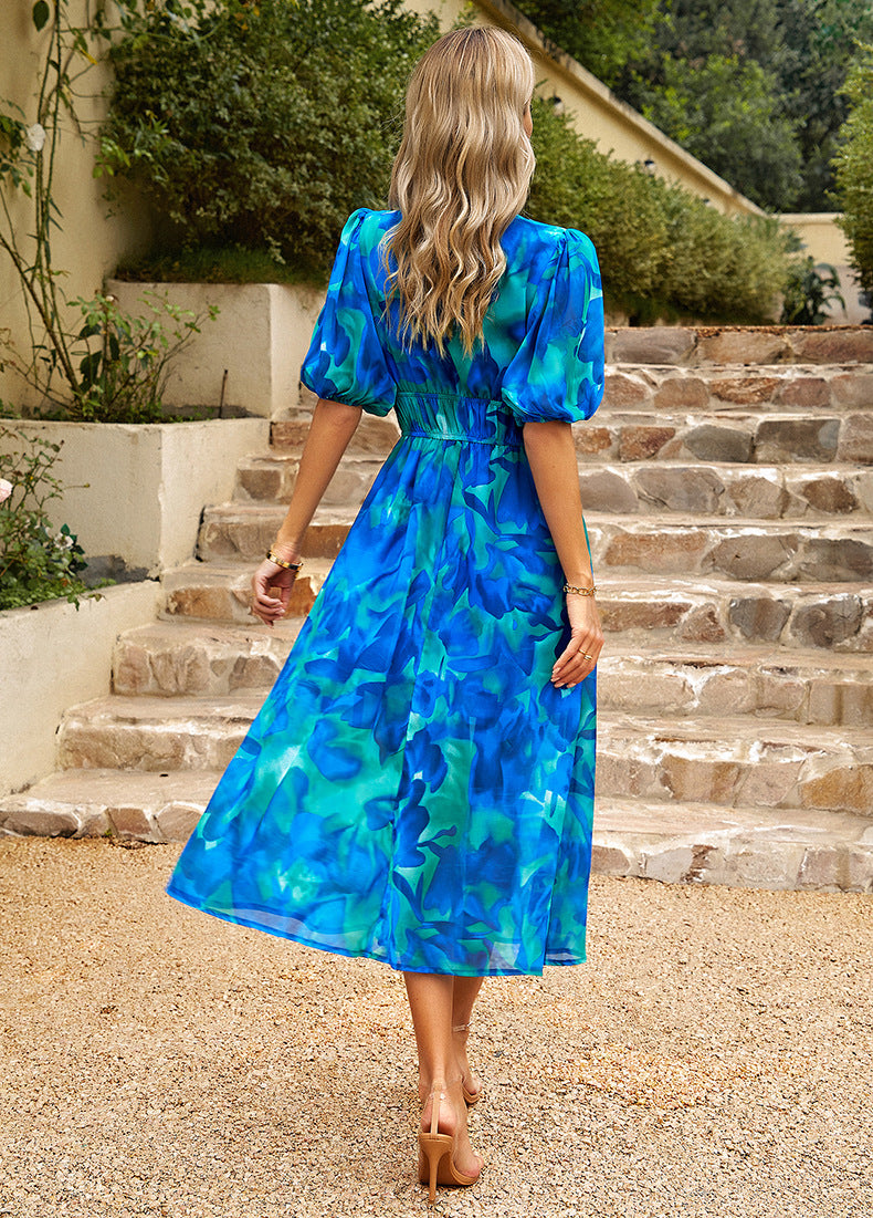 Ruby – Robe Midi Fleurie Élégante