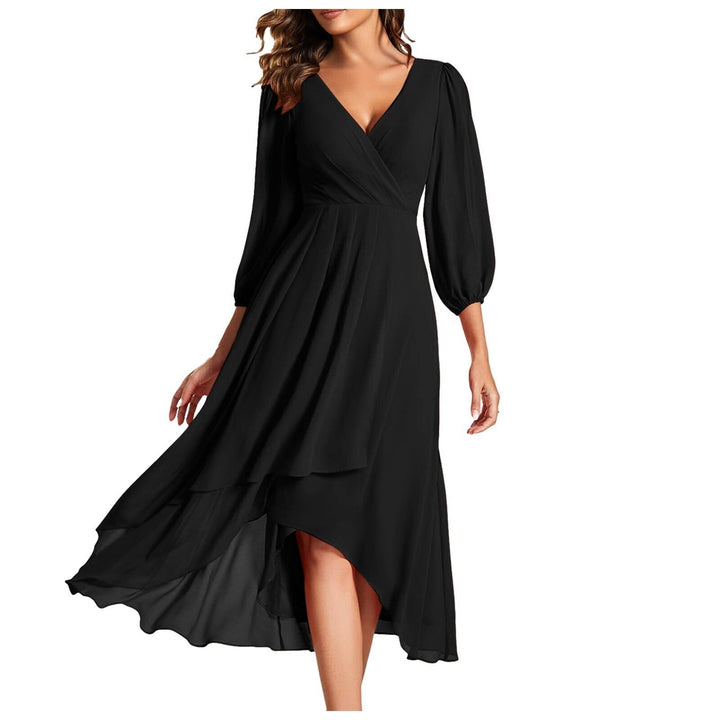 Izabella | Robe à décolleté V et à ourlet asymétrique