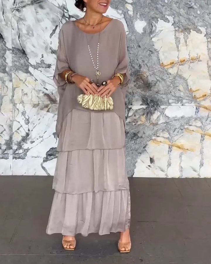 Dorota | Robe Maxi Boho avec Effet Superposé