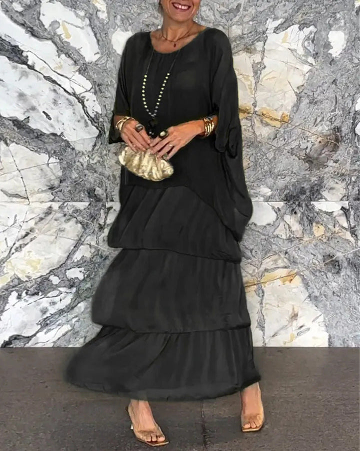 Dorota | Robe Maxi Boho avec Effet Superposé