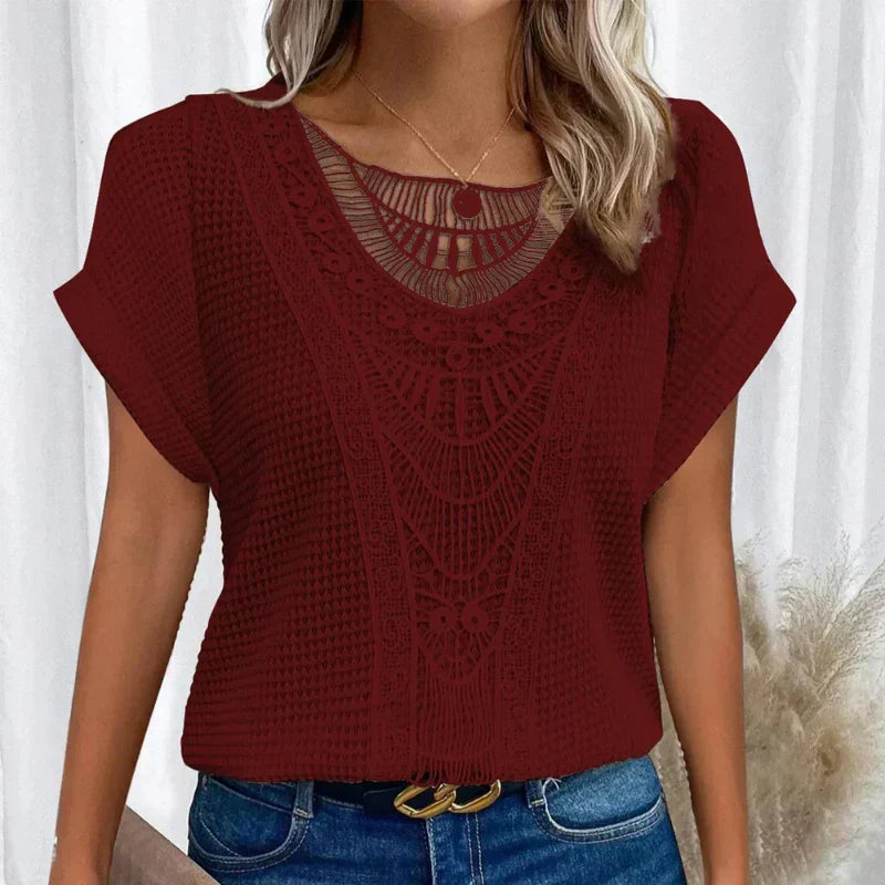 Kamila | Haut en Tricot avec Détail Ajouré