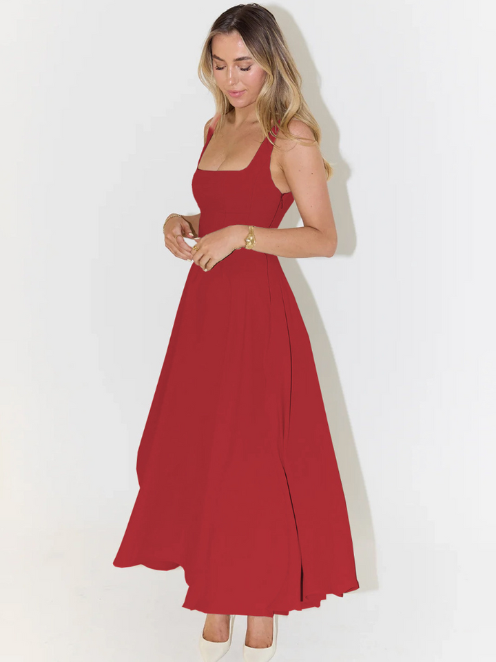 Helena | Robe longue avec décolleté carré
