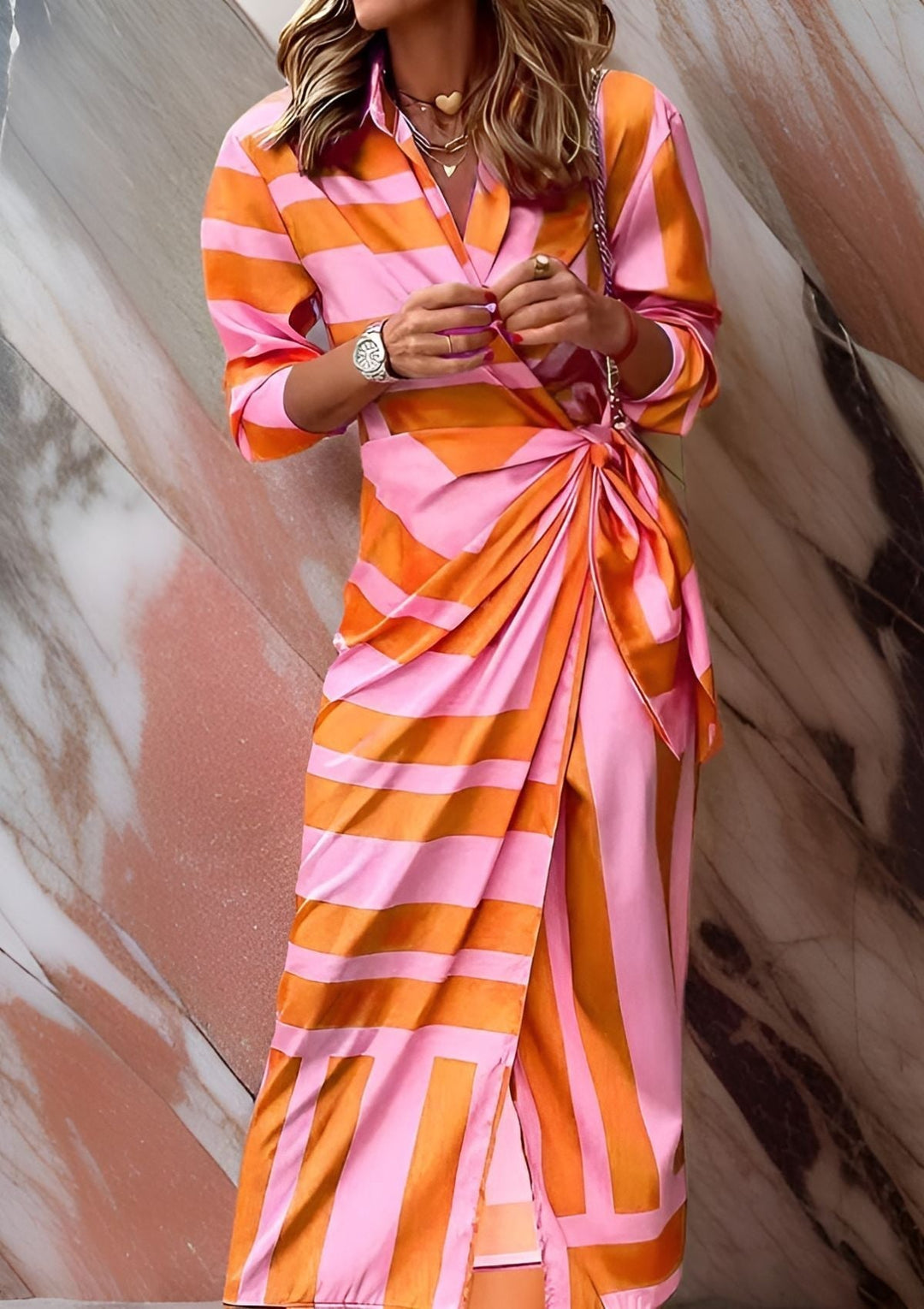 Weronika | Robe portefeuille à motifs