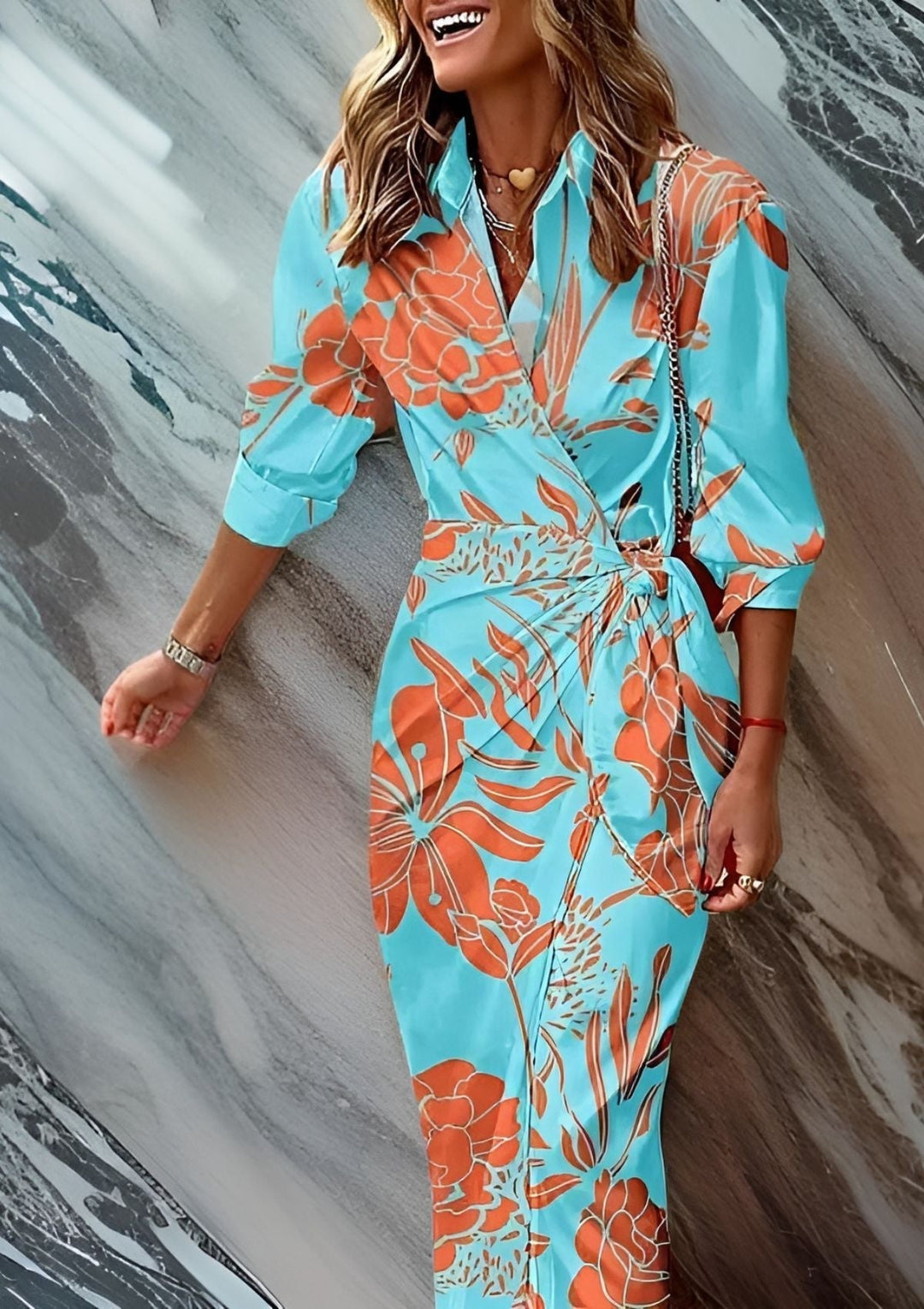 Weronika | Robe portefeuille à motifs