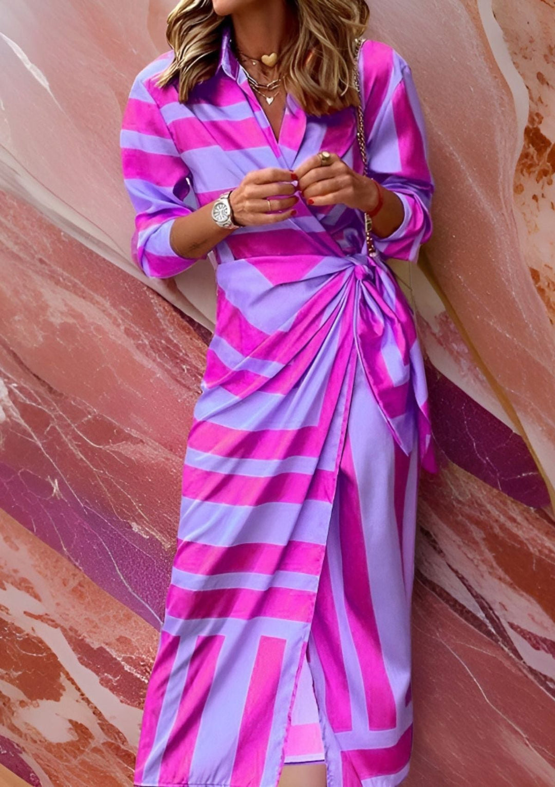 Weronika | Robe portefeuille à motifs