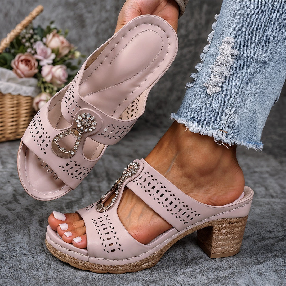 Joan – Sandales Orthopédiques Élégantes avec Talon Décoratif et Confort Maximal