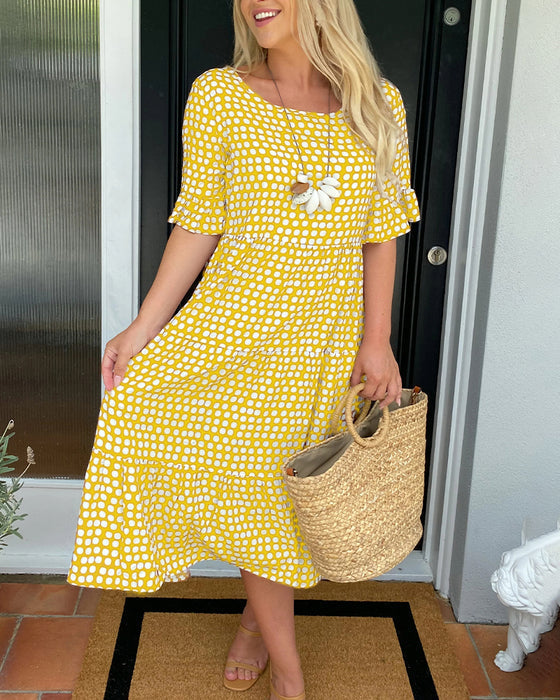 Gitte – Robe Midi Rétro de Style Vintage