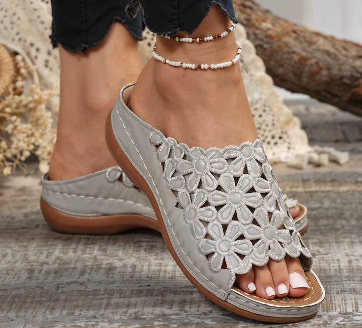 Martha – Claquettes Orthopédiques Extrêmement Confortables avec Motif Floral