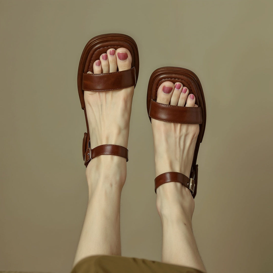 Sophia – Sandales Orthopédiques en Cuir Extrêmement Confortables avec Semelle de Soutien