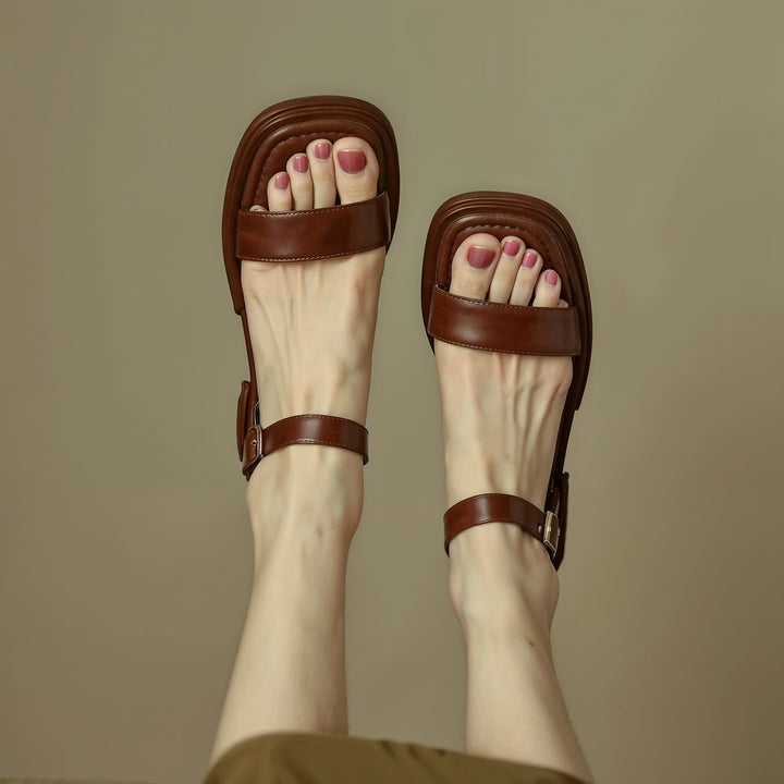 Sophia – Sandales Orthopédiques en Cuir Extrêmement Confortables avec Semelle de Soutien