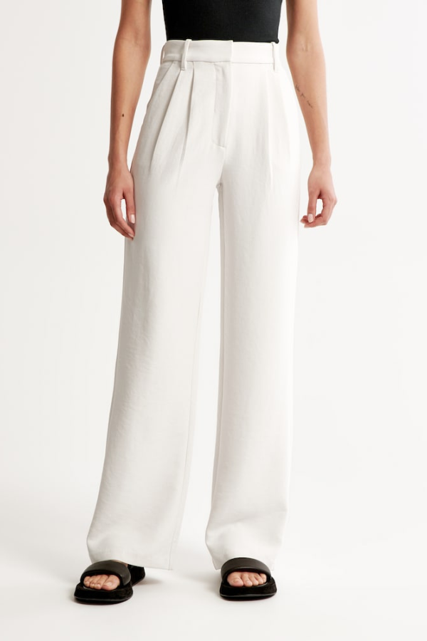 Paulina | Pantalon à jambes larges et plis – élégance à chaque pas