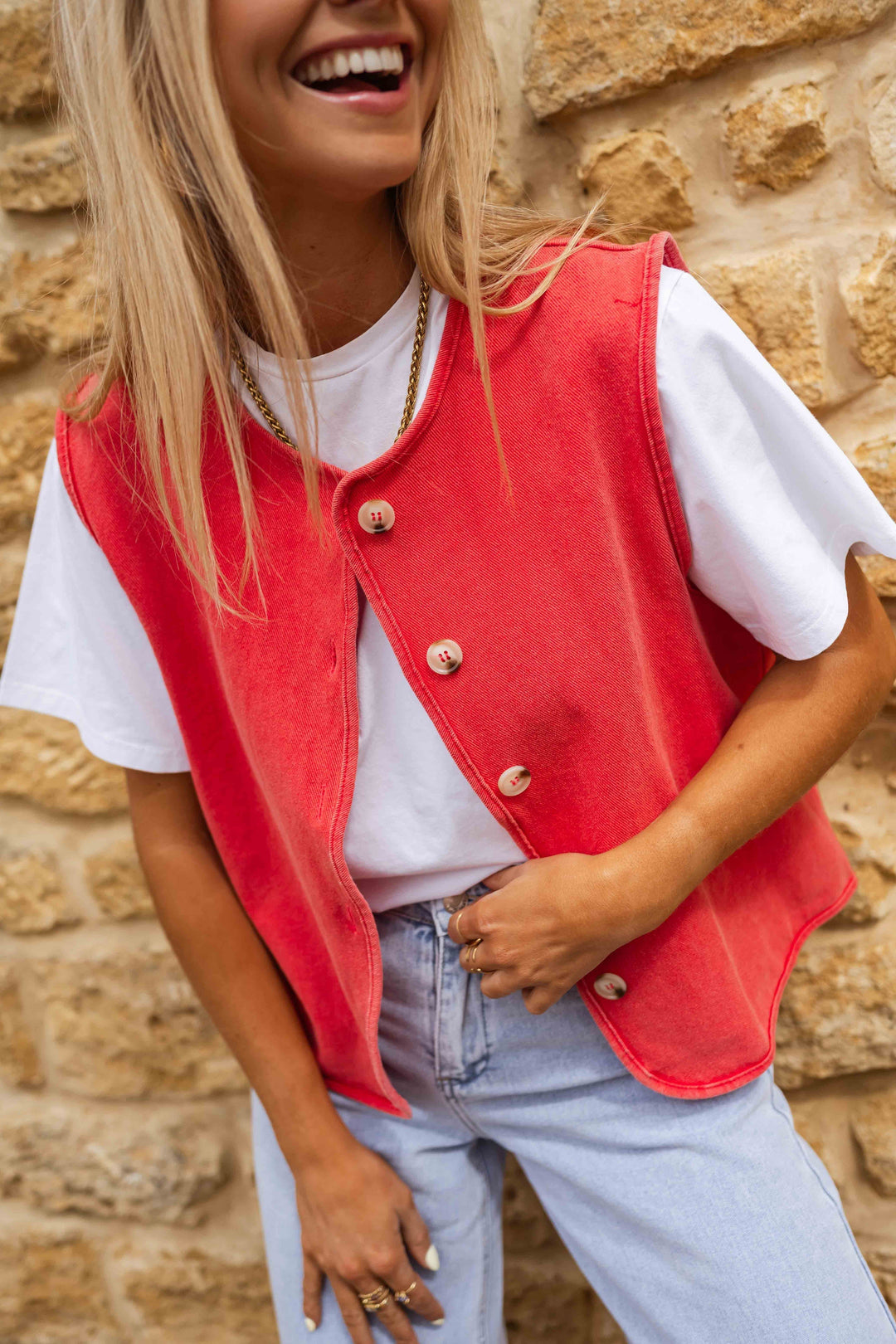 Żaneta | Gilet décontracté avec boutons pour tous les jours