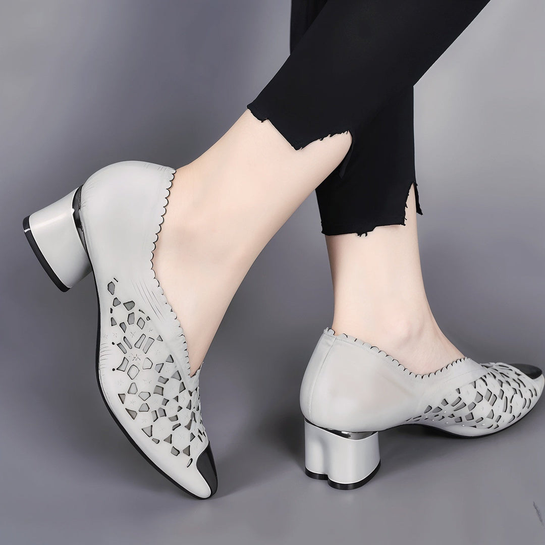 Agatha – Escarpins Orthopédiques Brillants avec Maille et Cristaux