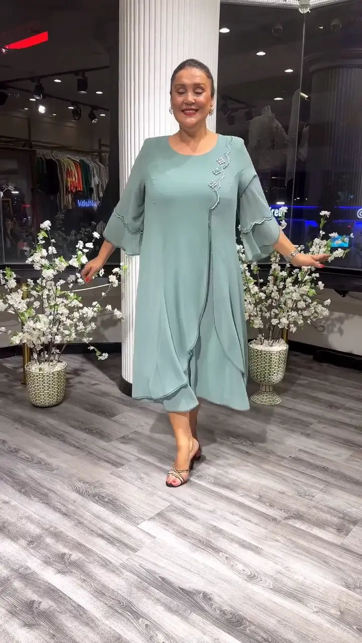 Marzenna | Robe midi – Murmure d'Élégance