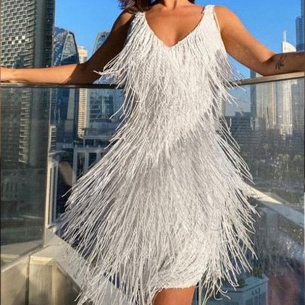 Dominika | Robe mini avec franges Glitz & Groove