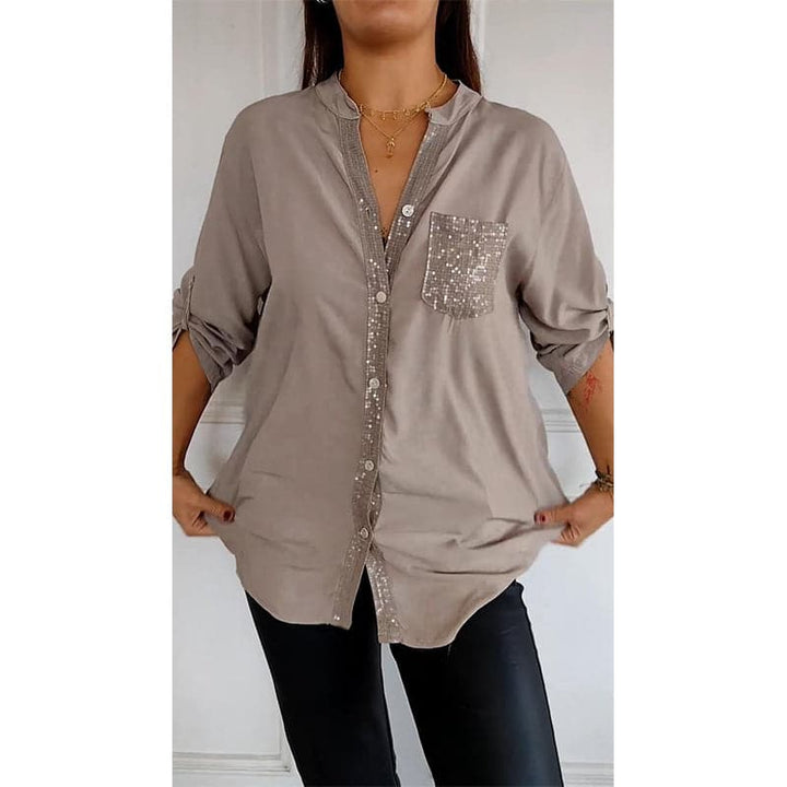 Stefania | Chemise quotidienne avec poche en sequins