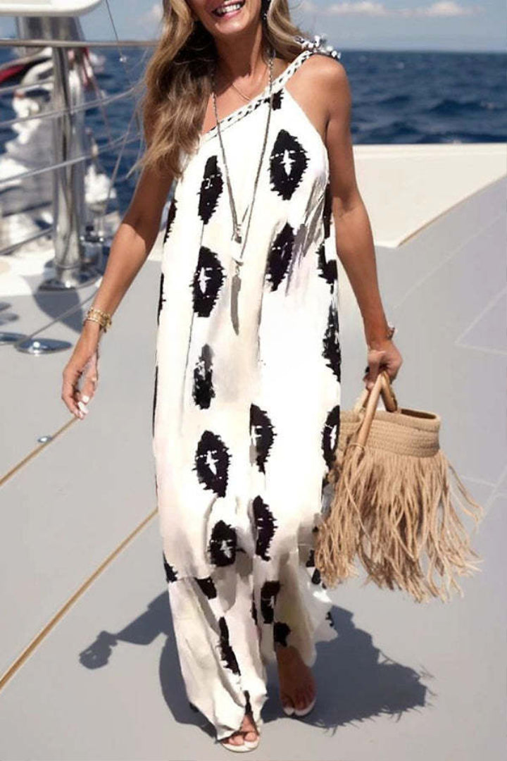 Luna – Robe Ample avec Motif Ethnique