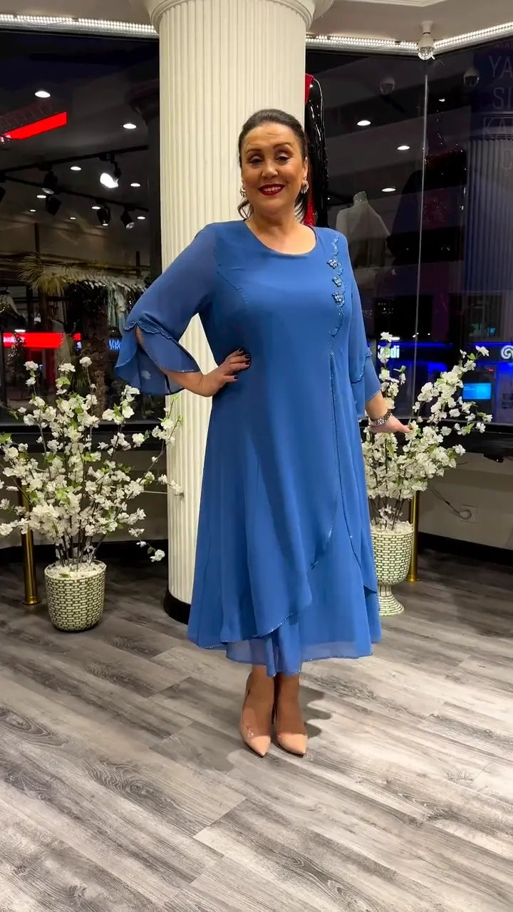 Marzenna | Robe midi – Murmure d'Élégance