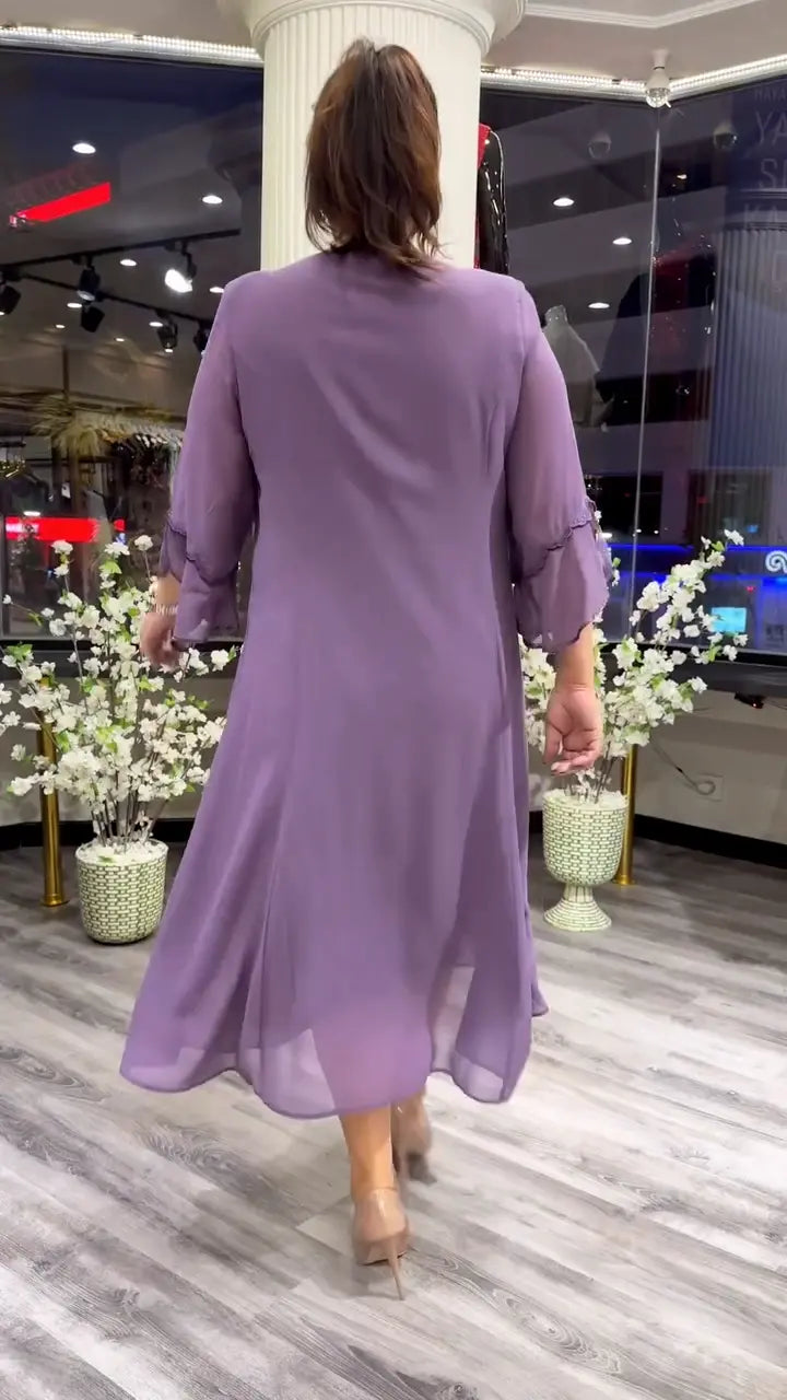 Marzenna | Robe midi – Murmure d'Élégance