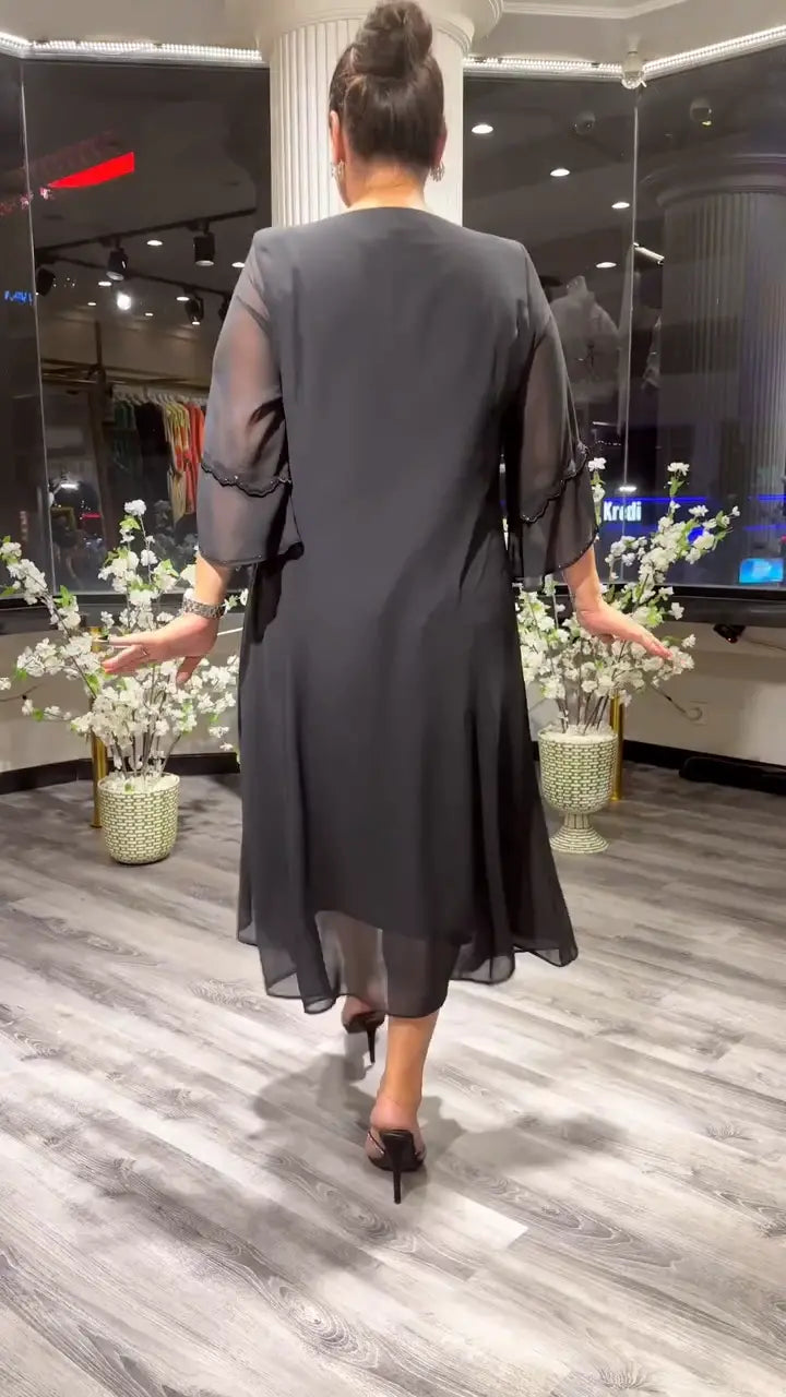Marzenna | Robe midi – Murmure d'Élégance