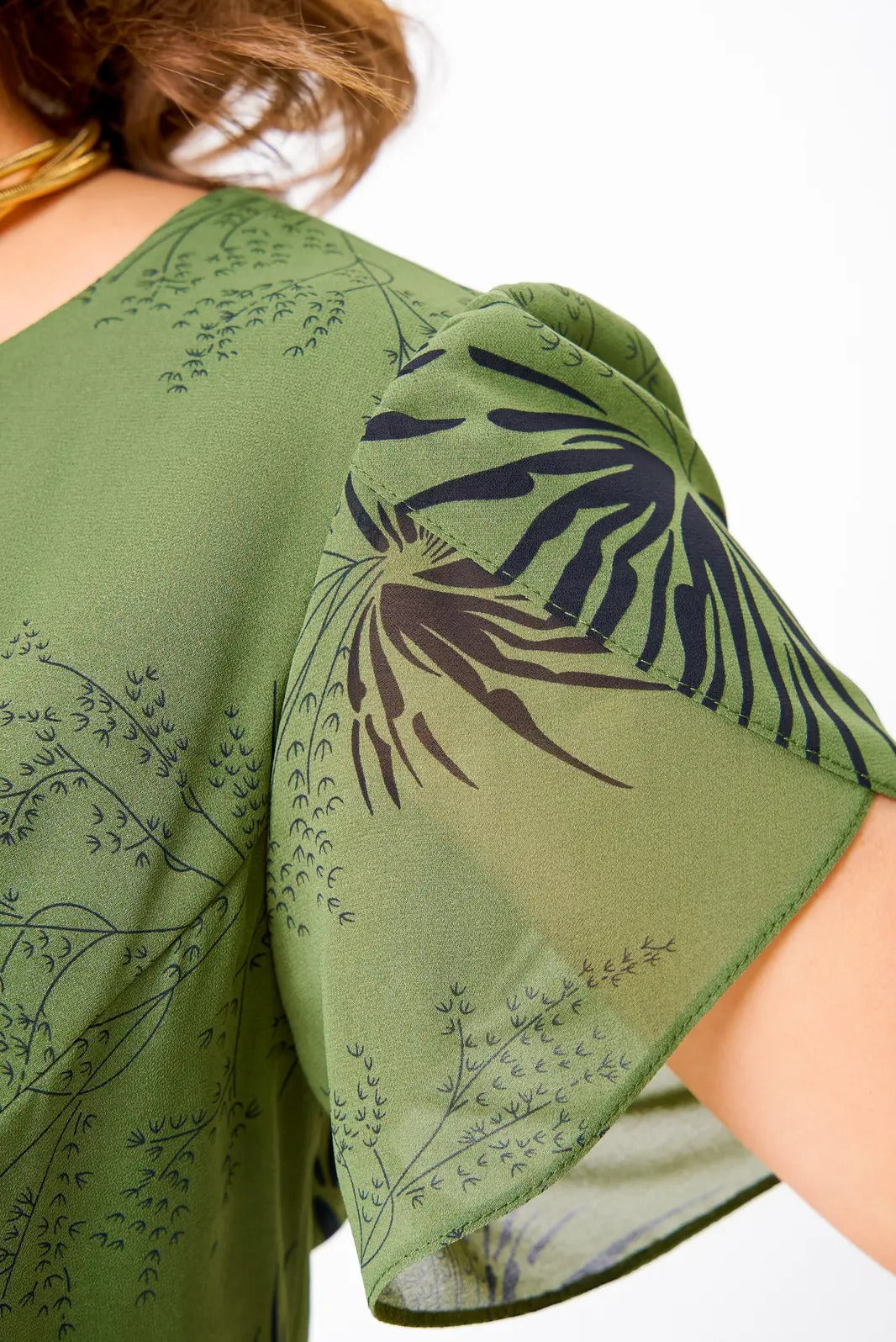 Jolanta | Robe Midi Élégante en Chiffon avec Motif Floral