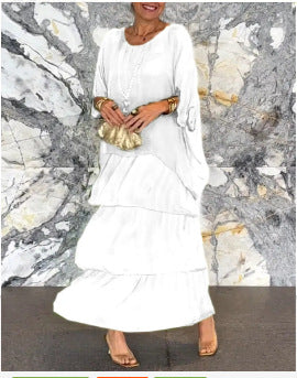 Dorota | Robe Maxi Boho avec Effet Superposé