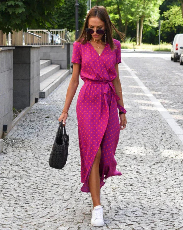 Barbara | Robe midi portefeuille au style affirmé