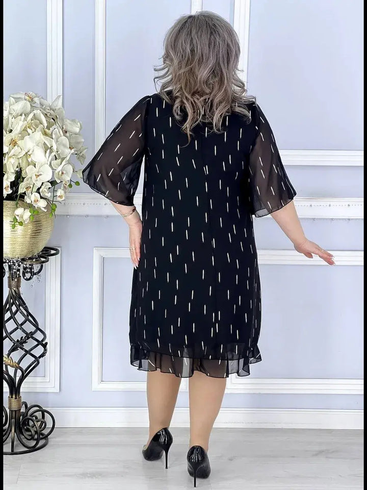 Wioletta | Robe midi en chiffon élégante avec plis