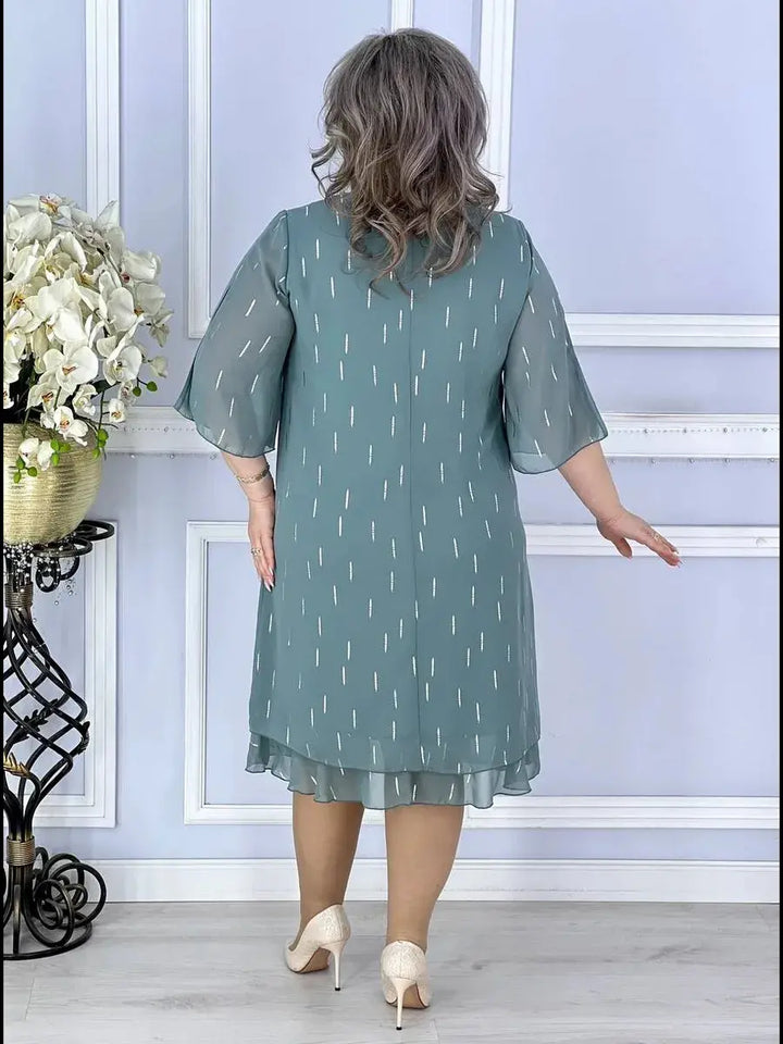 Wioletta | Robe midi en chiffon élégante avec plis