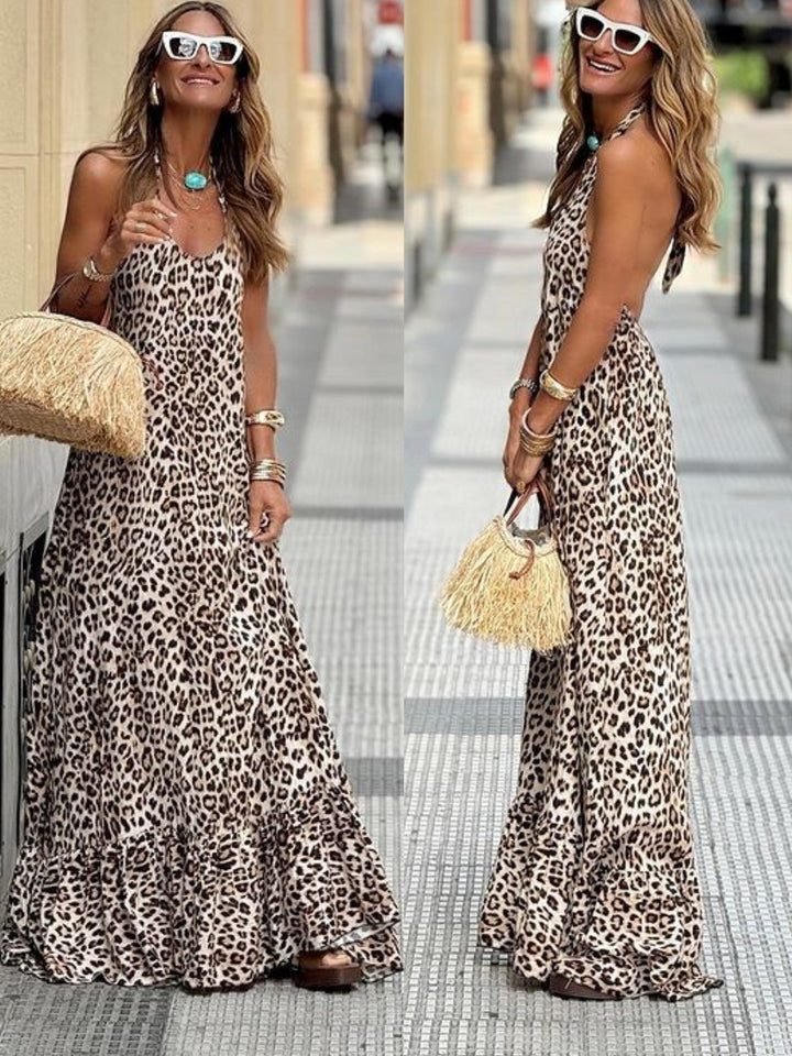 Irena | Robe maxi léopard