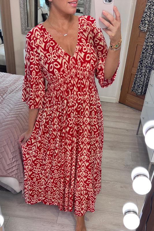 Robe Maxi Aérée – Prairie Corail