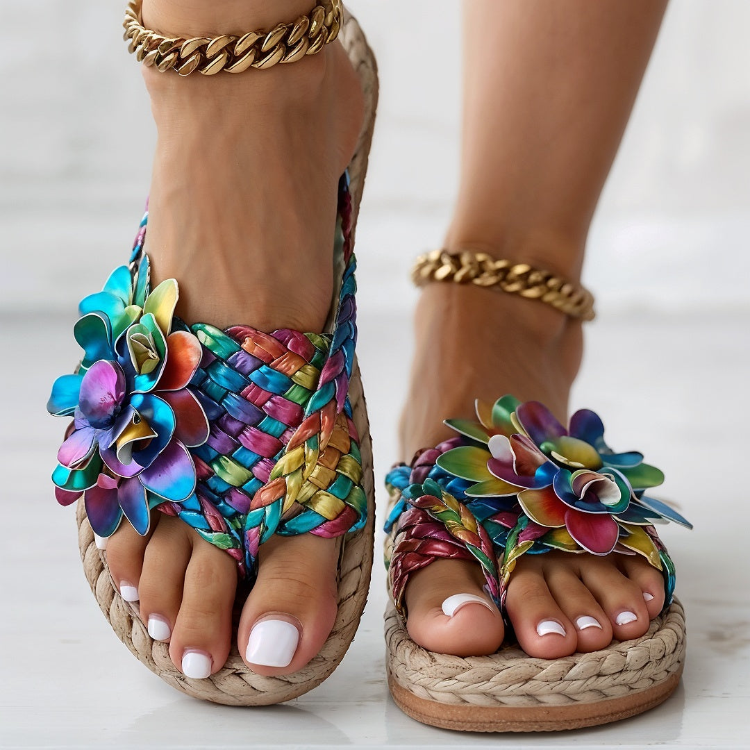 Ayla – Sandales Orthopédiques Ultra Confortables avec Décoration Florale