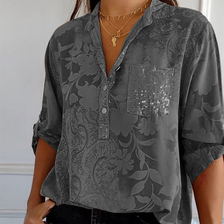 Stefania | Chemise Intemporelle avec Imprimé, Col et Boutons