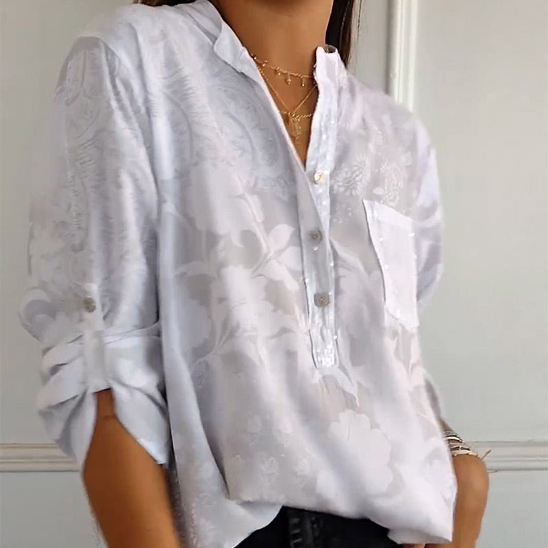 Stefania | Chemise Intemporelle avec Imprimé, Col et Boutons