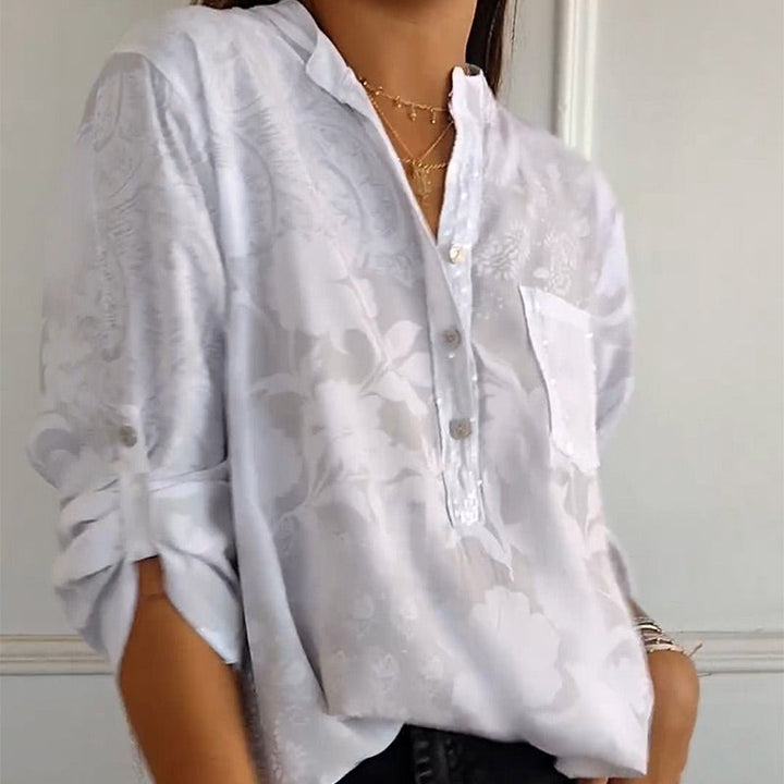 Stefania | Chemise Intemporelle avec Imprimé, Col et Boutons